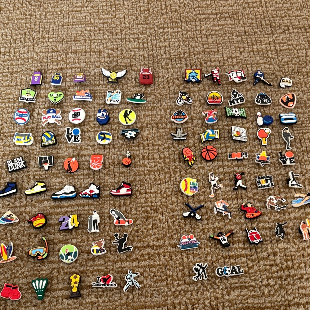 Sports themed shoe charm Set